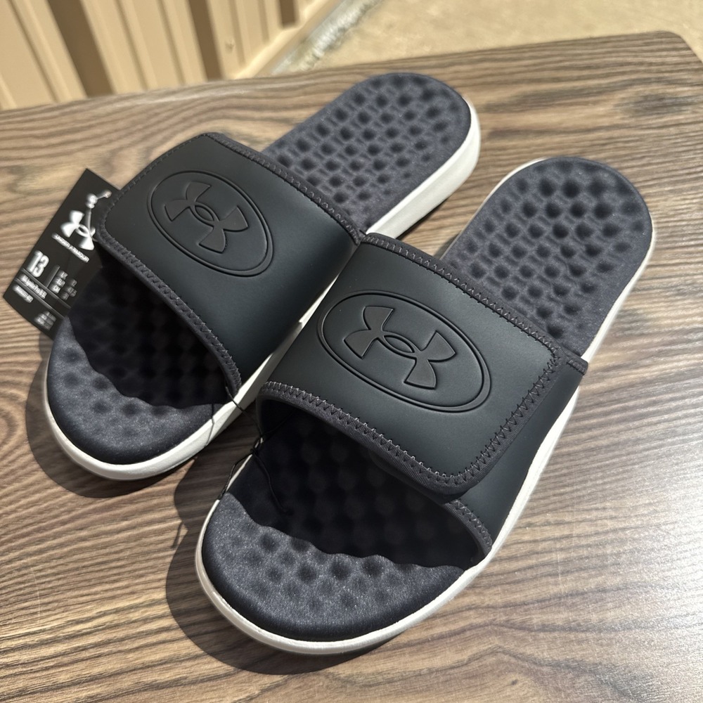 Under Armour Ignite Pro 8 Men's Sz 13 Slides Memory Foam Black White New In Bag